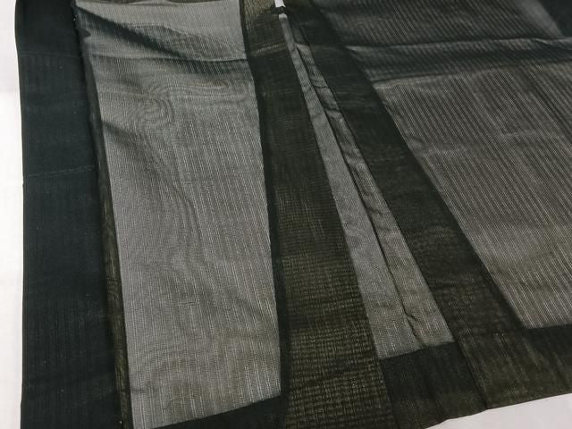 平和屋着物▽羽織　スリーシーズン　春夏秋　塵除け　縞　黒地　正絹　逸品　AABN5059jh