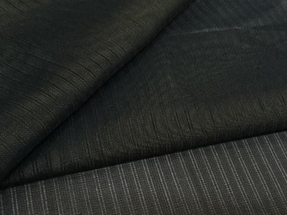 平和屋着物▽羽織　スリーシーズン　春夏秋　塵除け　縞　黒地　正絹　逸品　AABN5059jh