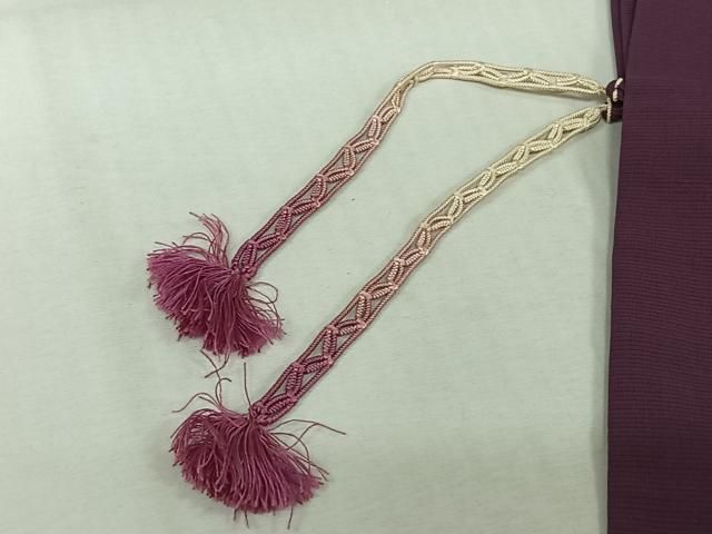 平和屋着物▽羽織　スリーシーズン　春夏秋　塵除け　扇面花文　古代紫色　正絹　逸品　AABN5065jh
