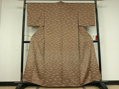 平和屋着物▽訪問着　単衣　舞扇文　正絹　逸品　AABN5077jh