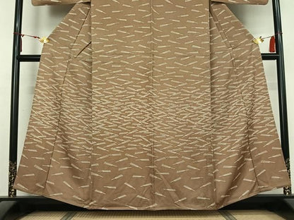 平和屋着物▽訪問着　単衣　舞扇文　正絹　逸品　AABN5077jh