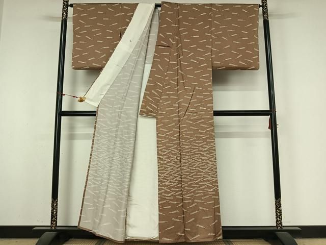 平和屋着物▽訪問着　単衣　舞扇文　正絹　逸品　AABN5077jh