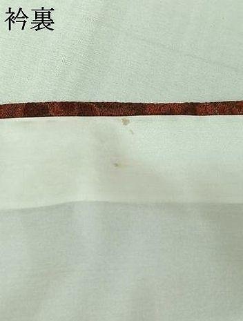 平和屋着物▽上質な小紋　単衣　横段更紗花文　鬼しぼ縮緬　正絹　逸品　AABN5083jh