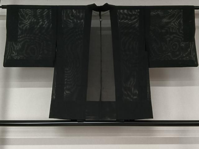 平和屋着物▽羽織　スリーシーズン　春夏秋　塵除け　黒地　正絹　逸品　AABN5092jh