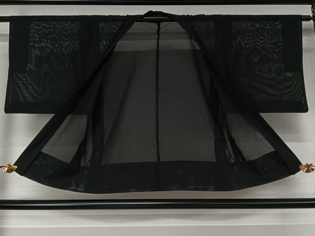 平和屋着物▽羽織　スリーシーズン　春夏秋　塵除け　黒地　正絹　逸品　AABN5092jh