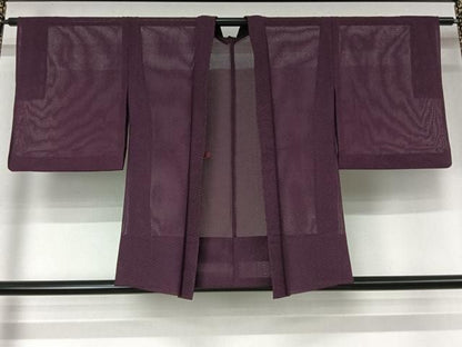 平和屋着物▽羽織　スリーシーズン　春夏秋　塵除け　菱文　桑の実色　正絹　逸品　AABN5102jh