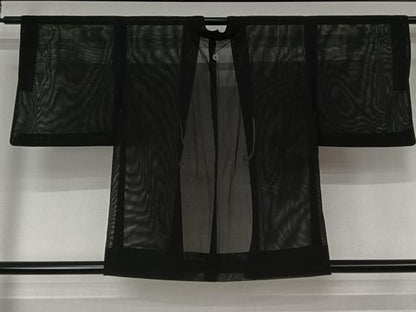 平和屋着物▽羽織　スリーシーズン　春夏秋　塵除け　黒地　正絹　逸品　AABN5104jh