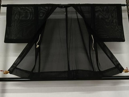 平和屋着物▽羽織　スリーシーズン　春夏秋　塵除け　黒地　正絹　逸品　AABN5104jh