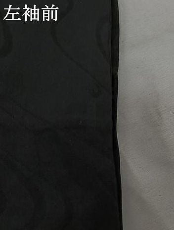平和屋着物▽羽織　スリーシーズン　春夏秋　塵除け　流水文　黒地　正絹　逸品　AABN5109jh