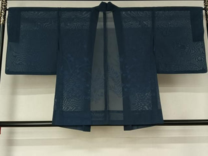 平和屋着物▽羽織　スリーシーズン　春夏秋　塵除け　草花文　正絹　逸品　AABN5116jh
