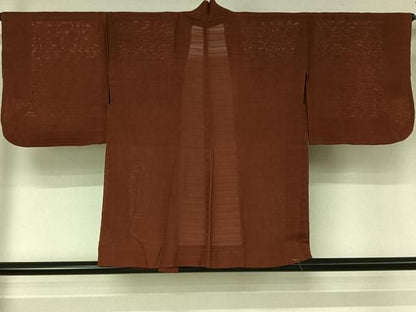 平和屋着物▽羽織　スリーシーズン　春夏秋　塵除け　錆色　正絹　逸品　AABN5121jh