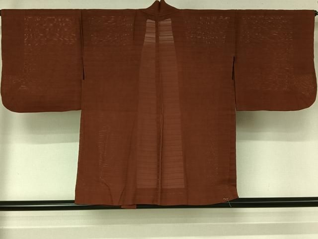 平和屋着物▽羽織　スリーシーズン　春夏秋　塵除け　錆色　正絹　逸品　AABN5121jh