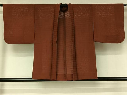 平和屋着物▽羽織　スリーシーズン　春夏秋　塵除け　錆色　正絹　逸品　AABN5121jh