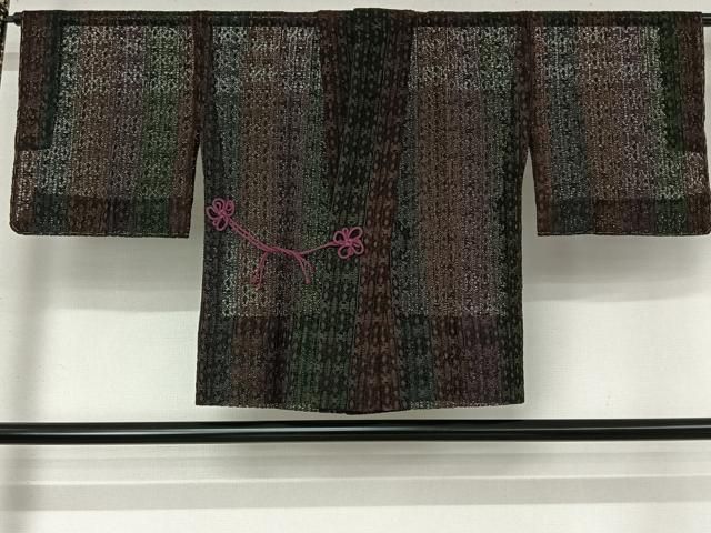 平和屋着物▽道中着　スリーシーズン　春夏秋　塵除け　幾何学文様　正絹　逸品　AABN5139jh