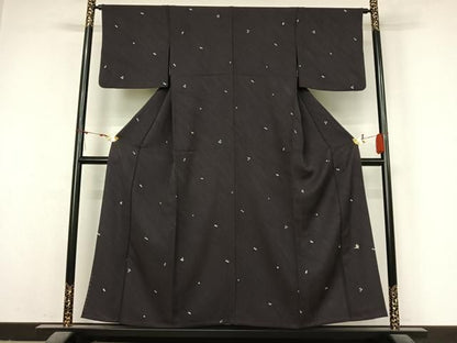 平和屋着物▽上質な小紋　単衣　絞り　鹿の子文様　正絹　逸品　AABN5145jh