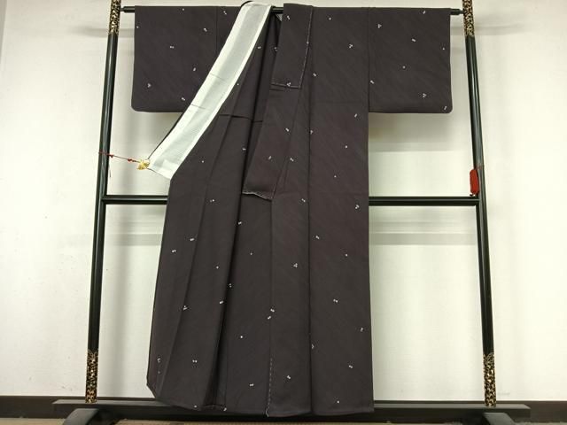 平和屋着物▽上質な小紋　単衣　絞り　鹿の子文様　正絹　逸品　AABN5145jh