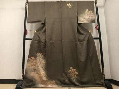 平和屋着物●訪問着　草花文　暈し染め　金彩　正絹　逸品　AABN5204ph