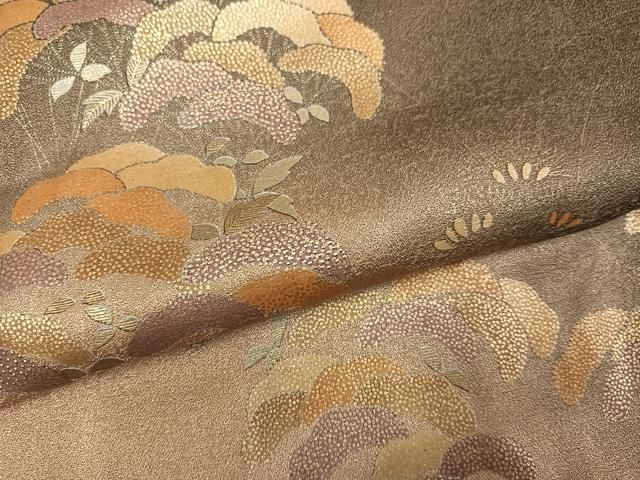 平和屋着物●訪問着　草花文　暈し染め　金彩　正絹　逸品　AABN5204ph
