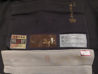 平和屋着物●十代目 歌舞伎役者　坂東三津五郎　訪問着　花布希　金彩　やまと誂製　反端付き　正絹　逸品　AABN5207ph