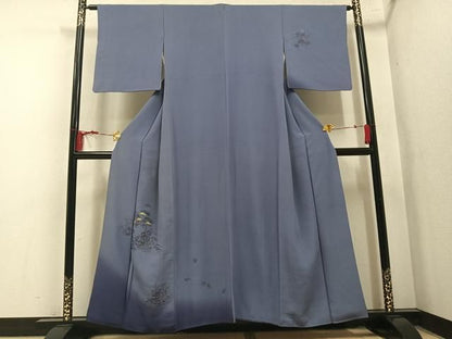 平和屋着物●中国三大刺繍　汕頭刺繍　スワトウ刺繍　訪問着　螺鈿　草花文　暈し染め　金彩　正絹　逸品　AABN5219ph