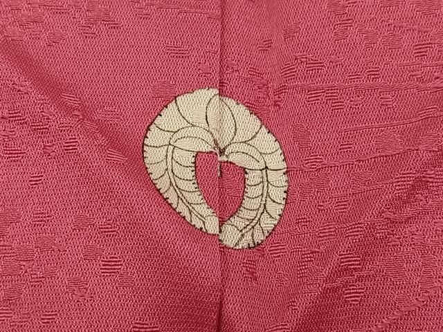 平和屋着物●上質な色無地　花地紋　真朱色　正絹　逸品　AABN5220ph