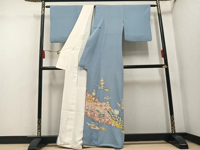 平和屋着物●豪華色留袖　友禅　作家物　彩雲　花陶器　正絹　逸品　AABN5221ph