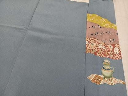 平和屋着物●豪華色留袖　友禅　作家物　彩雲　花陶器　正絹　逸品　AABN5221ph