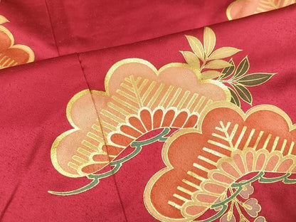 平和屋着物●豪華振袖　花蝶文　金彩　正絹　逸品　AABN5231ph