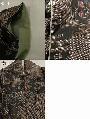 平和屋着物●本場大島紬　7マルキ　雪輪草花文　正絹　逸品　AABN5232ph