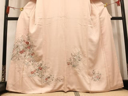 平和屋着物●訪問着　総刺繍　草花文　正絹　逸品　AABN5235ph