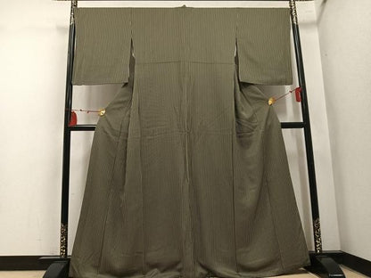 平和屋着物●上質な小紋　縞　正絹　逸品　AABN5237ph