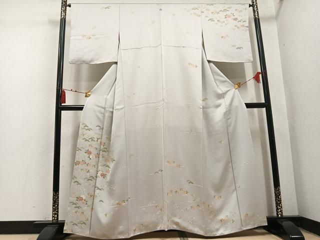 平和屋着物●訪問着　松竹梅文　正絹　逸品　AABN5241ph