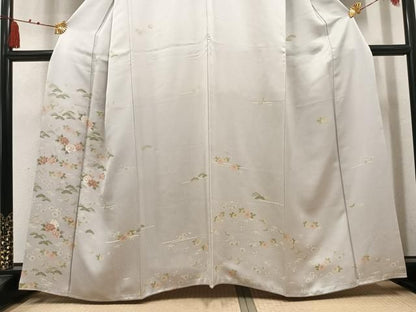 平和屋着物●訪問着　松竹梅文　正絹　逸品　AABN5241ph