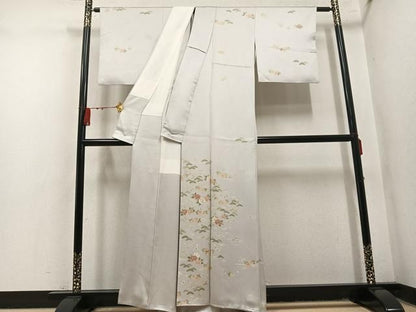 平和屋着物●訪問着　松竹梅文　正絹　逸品　AABN5241ph