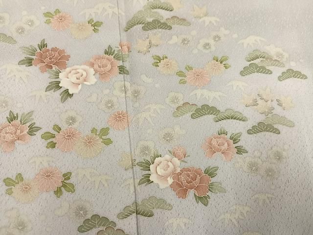 平和屋着物●訪問着　松竹梅文　正絹　逸品　AABN5241ph