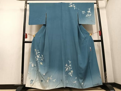 平和屋着物●京友禅伝統工芸士　坂東峰彩　訪問着　枝花文　暈し染め　正絹　逸品　AABN5250ph