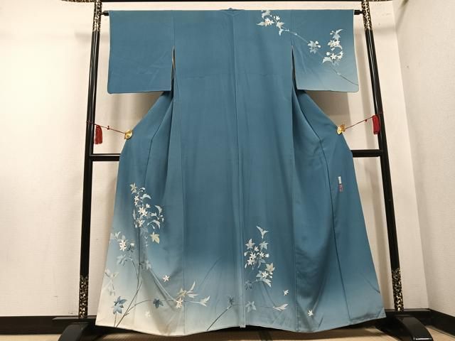 平和屋着物●京友禅伝統工芸士　坂東峰彩　訪問着　枝花文　暈し染め　正絹　逸品　AABN5250ph