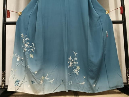 平和屋着物●京友禅伝統工芸士　坂東峰彩　訪問着　枝花文　暈し染め　正絹　逸品　AABN5250ph
