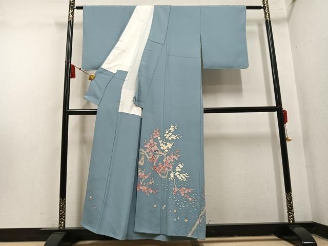 平和屋着物●本加賀友禅作家　白坂幸蔵　色留訪問着　紅白梅　正絹　逸品　AABN5251ph