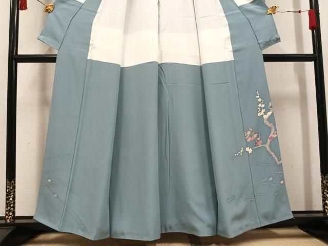 平和屋着物●本加賀友禅作家　白坂幸蔵　色留訪問着　紅白梅　正絹　逸品　AABN5251ph