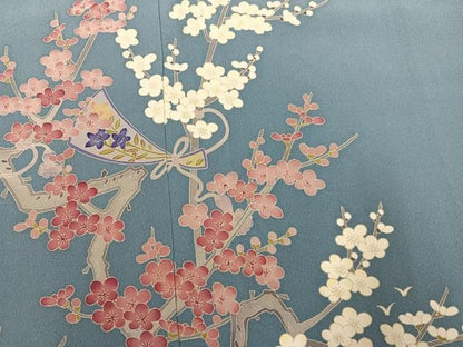 平和屋着物●本加賀友禅作家　白坂幸蔵　色留訪問着　紅白梅　正絹　逸品　AABN5251ph