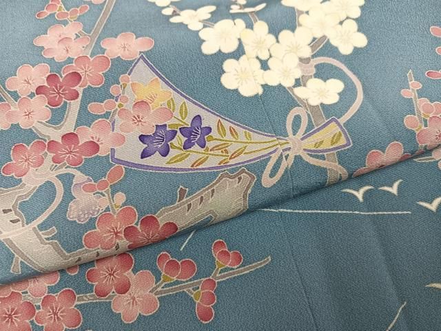 平和屋着物●本加賀友禅作家　白坂幸蔵　色留訪問着　紅白梅　正絹　逸品　AABN5251ph