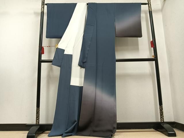 平和屋着物●訪問着　霞文　暈し染め　正絹　逸品　AABN5254ph