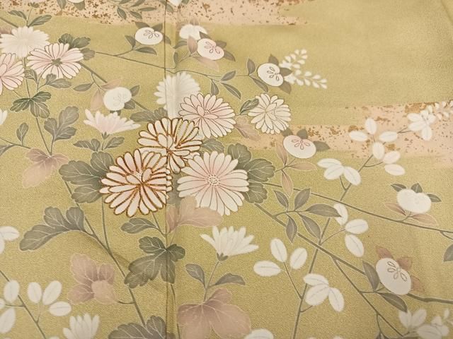 平和屋着物●訪問着　駒刺繍　草花文　金彩　ますいわ屋扱い　正絹　逸品　AABN5255ph