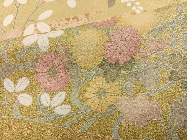 平和屋着物●訪問着　駒刺繍　草花文　金彩　ますいわ屋扱い　正絹　逸品　AABN5255ph