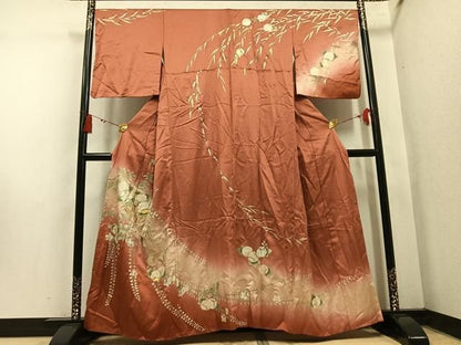 平和屋着物●訪問着　螺鈿　花蝶文　暈し染め　金彩　やまと誂製　正絹　逸品　AABN5260ph
