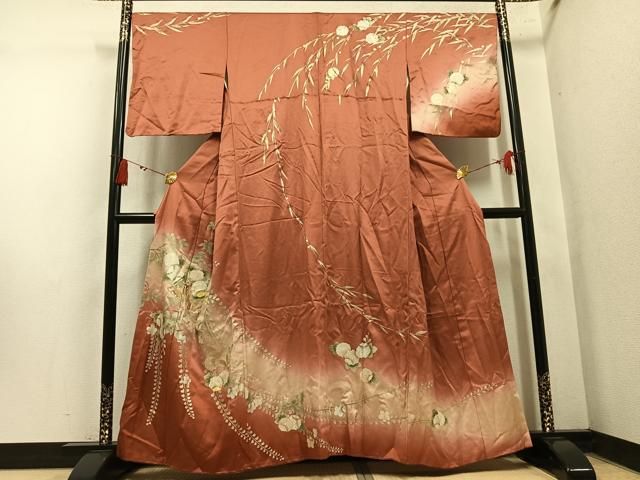 平和屋着物●訪問着　螺鈿　花蝶文　暈し染め　金彩　やまと誂製　正絹　逸品　AABN5260ph