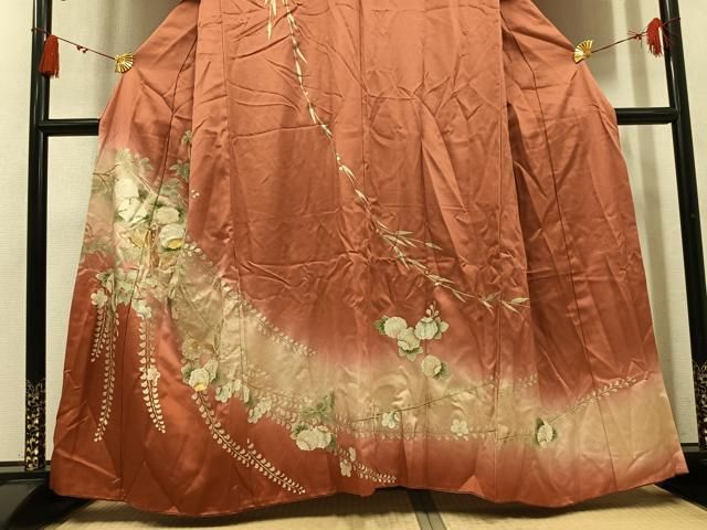 平和屋着物●訪問着　螺鈿　花蝶文　暈し染め　金彩　やまと誂製　正絹　逸品　AABN5260ph