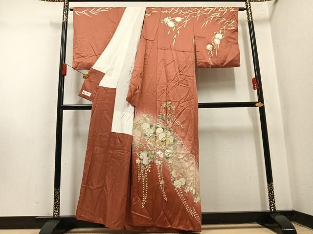 平和屋着物●訪問着　螺鈿　花蝶文　暈し染め　金彩　やまと誂製　正絹　逸品　AABN5260ph