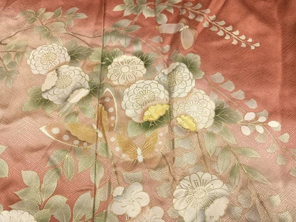 平和屋着物●訪問着　螺鈿　花蝶文　暈し染め　金彩　やまと誂製　正絹　逸品　AABN5260ph